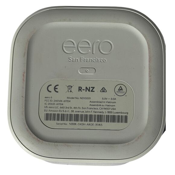 Eero WiFi 6 Router Base Station N010001 No Power Adapter - Picture 3 of 3